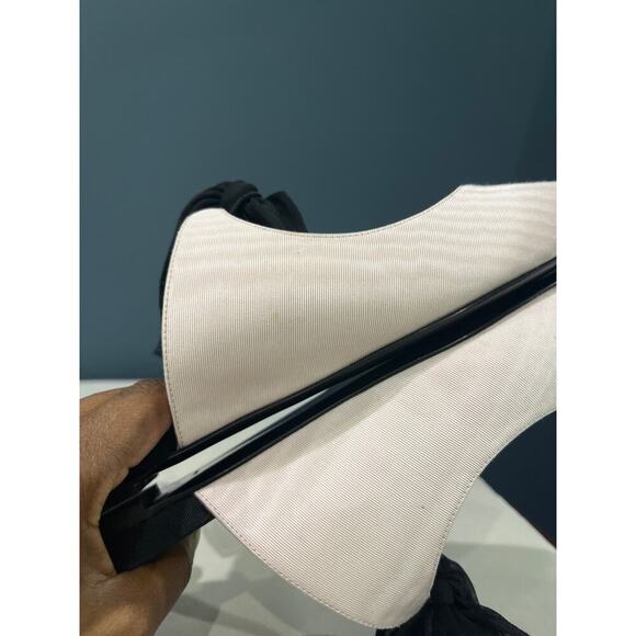 TABITHA SIMMONS Pale Pink / Black Chiffon Bow Pointed Toe Flats sz 41 (US 10) - Picture 8 of 8